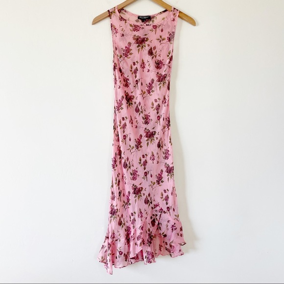Betsey Johnson Dresses & Skirts - Vintage Betsey Johnson Sheer Floral Midi Dress Pink